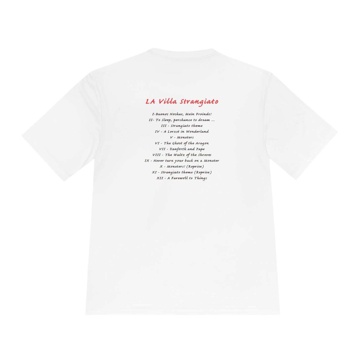 La Villa Strangiato Unisex Moisture Wicking Tee - Performance Shirt, Band Tee