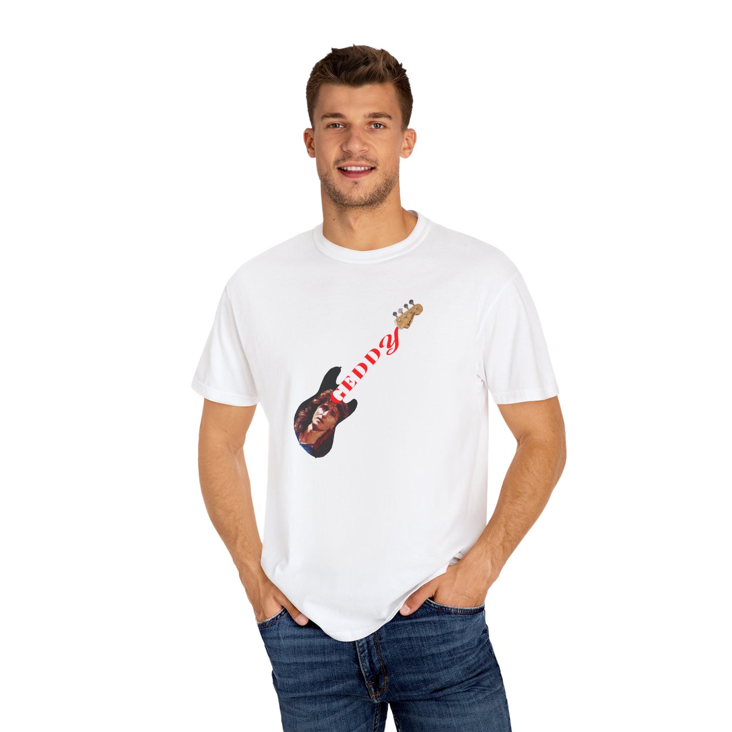 Geddy Typography Guitar Graphic Tee, Unisex Music Lover T-Shirt
